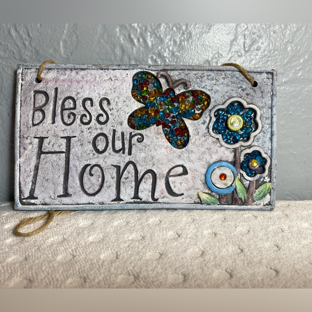 Bless our Home Cementish/Resin sign